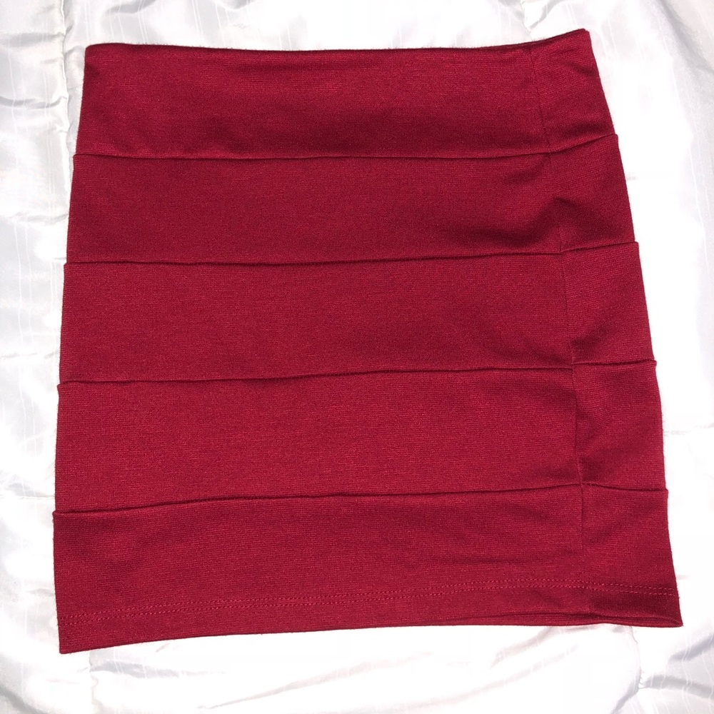 Red Bodycon Mini Skirt